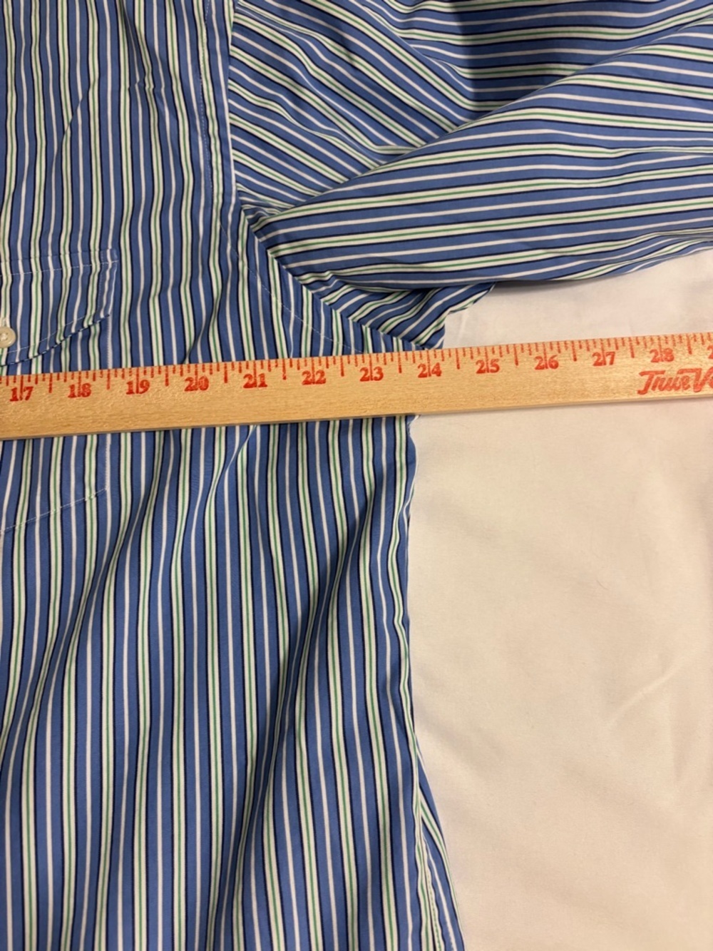 Ralph Lauren Custom Fit Blue Striped Button Down Shirt XL - Picture 3 of 8